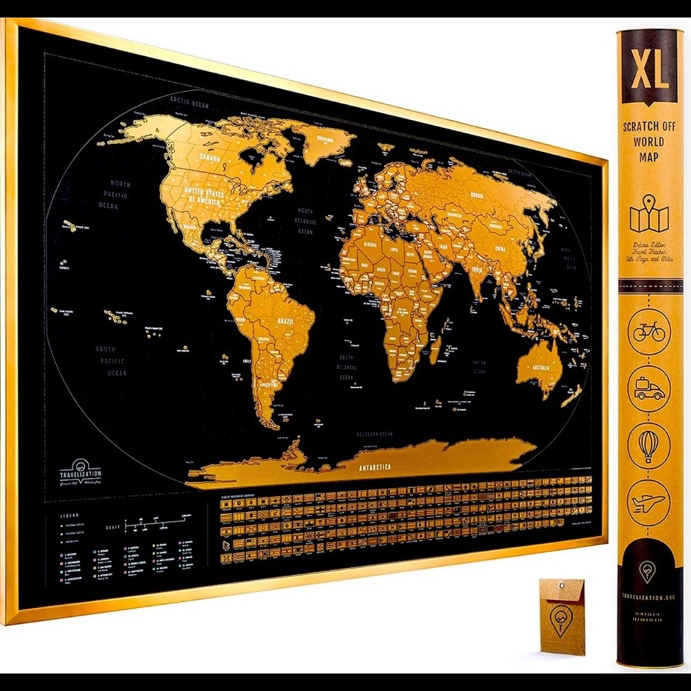 Extra large deluxe scratch map - Picture 1 of 6